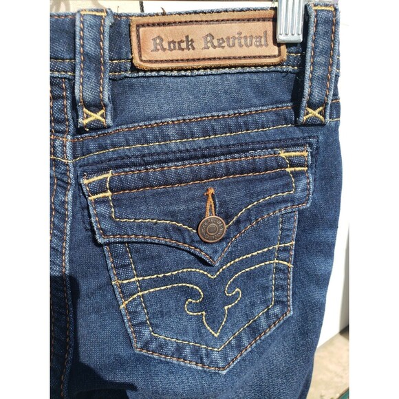 Rock Revival Jeans 25 Womens Blue Denim Jessica Skinny Leg Dark Wash Stretch - Picture 9 of 16